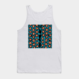 Jaguar Pattern in Watermelon Bubblegum on Blue Raspberry Tank Top